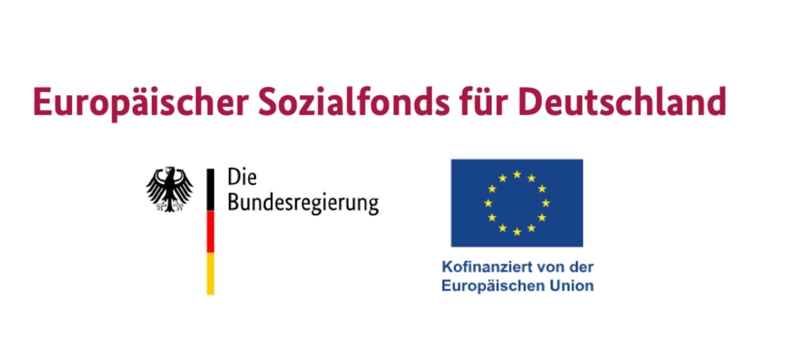 Logo des Europäischen Sozialfonds, kofinanziert durch die Bundesregierung und die EU