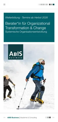 Titelseite des Flyers zur Weiterbildung Systemische Organisationsentwicklung der ABIS Akademie