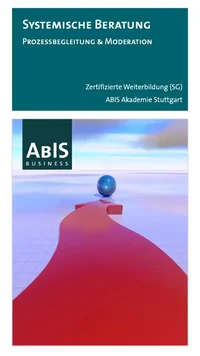 Symbolische Darstellung eines roten Weges, der zu einer Kugel führt – steht für Prozessbegleitung und Moderation in der zertifizierten Weiterbildung Systemische Beratung (SG) an der ABIS Akademie Stuttgart